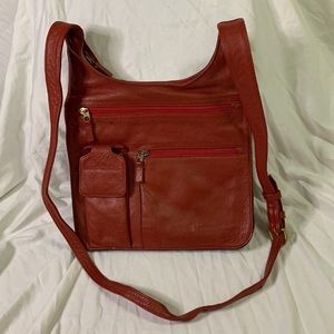 Vintage crossbody bag red leather